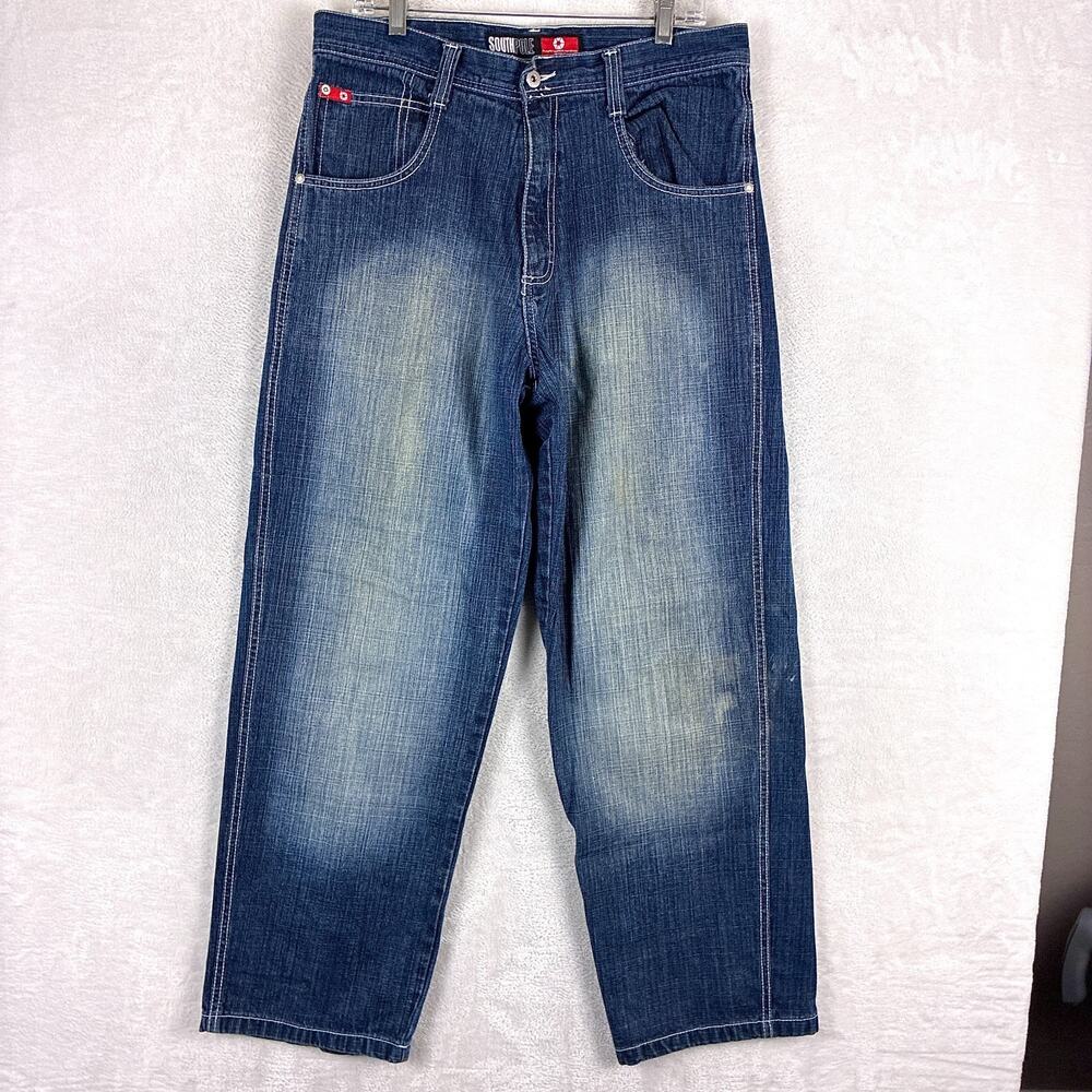 Vintage Southpole Jeans Men 30 (32) Red Tab Faded Baggy Skate Streetwear Y2K